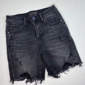 Risen distressed black Jean shorts
